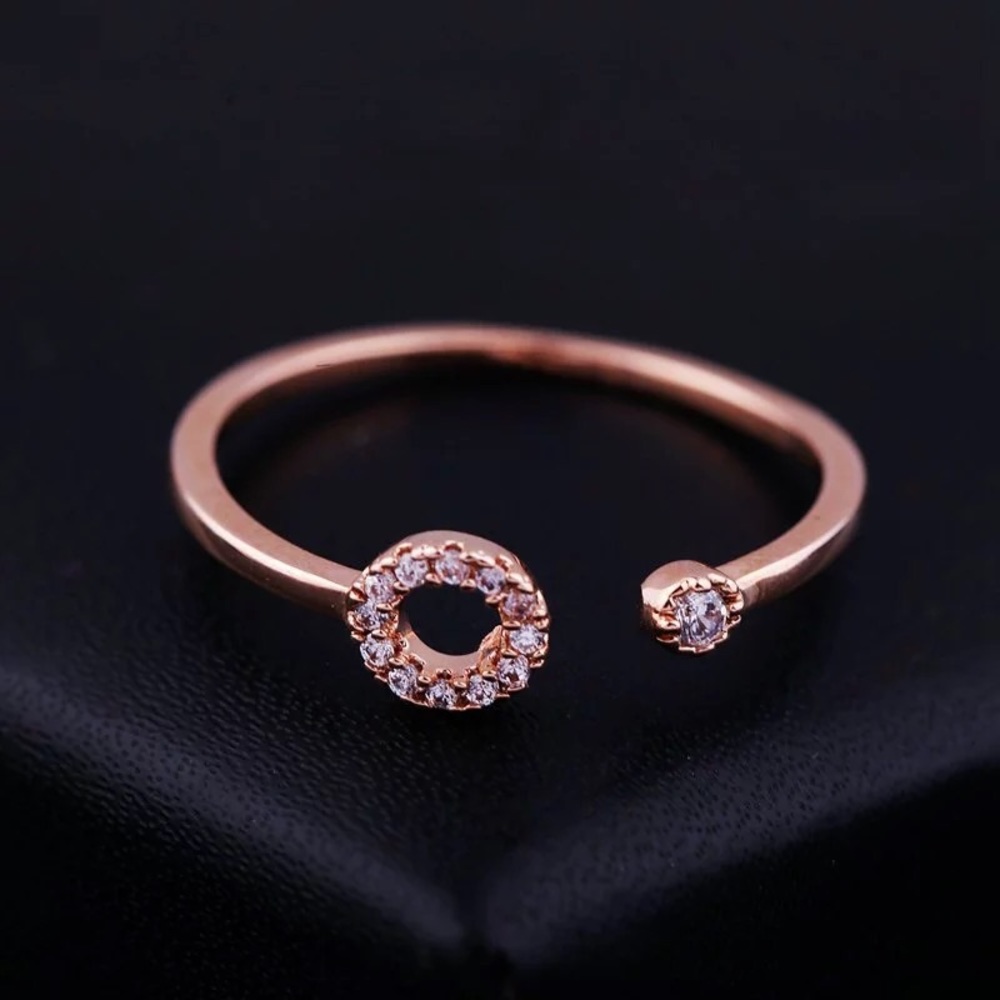Delicate & Dainty Crystal Ring in Rose Gold Color